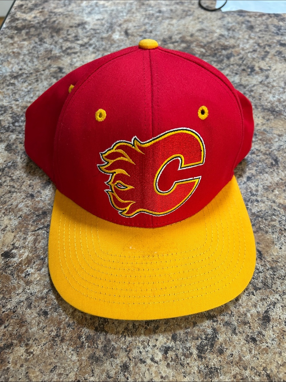 Calgary Flames Red & Yellow Snapback Hat